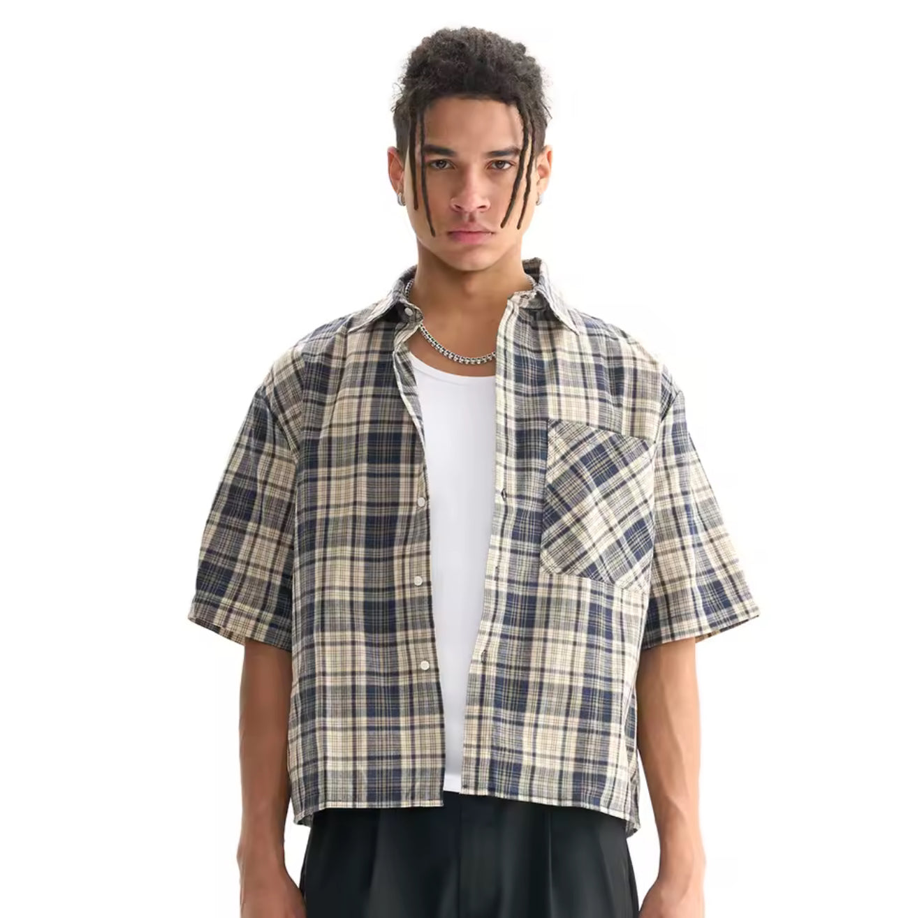 Boxy Plaid Button Up